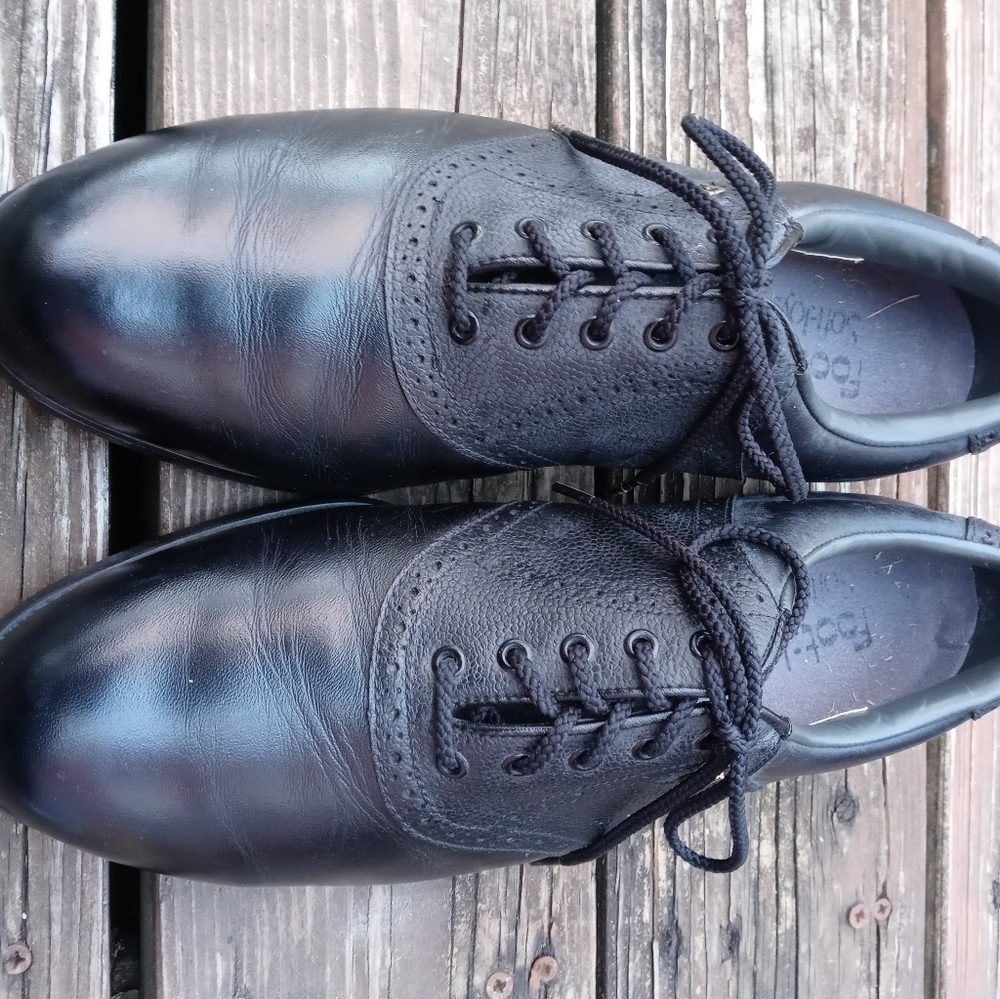 Foot-Joy Golf Shoes-Black Leather-Mens Shoe Size 10M-53857-Soft Joy.... - Picture 3 of 9